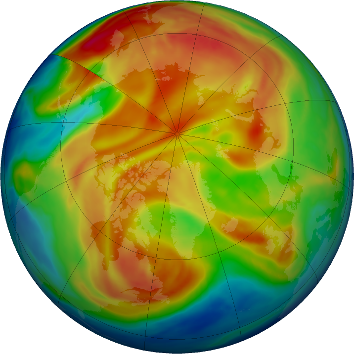 Arctic ozone map for 01 February 2019